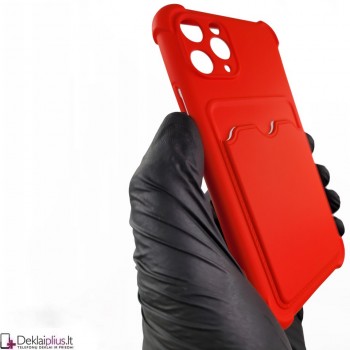 Anti-Shock dėklas su kišenėle - raudonas (Apple Iphone 11 Pro) Anti-Shock dėklas su kišenėle - raudonas (Apple Iphone 11 Pro)